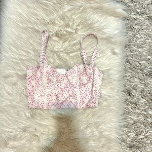 Pink Butterfly Crop Top